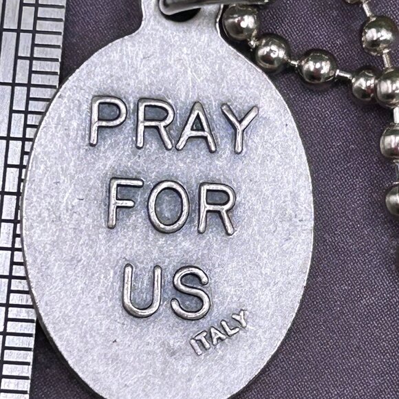 St. Saint Nicholas Religious Medal Charm Pendant Long Steel Chain Neckla… - Picture 3 of 8